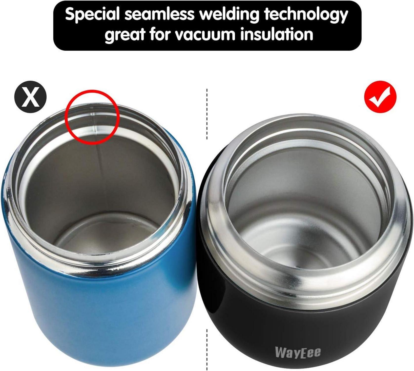 Thermobehälter Edelstahl 450ml & 710ml mit Löffel, Warmhaltebox