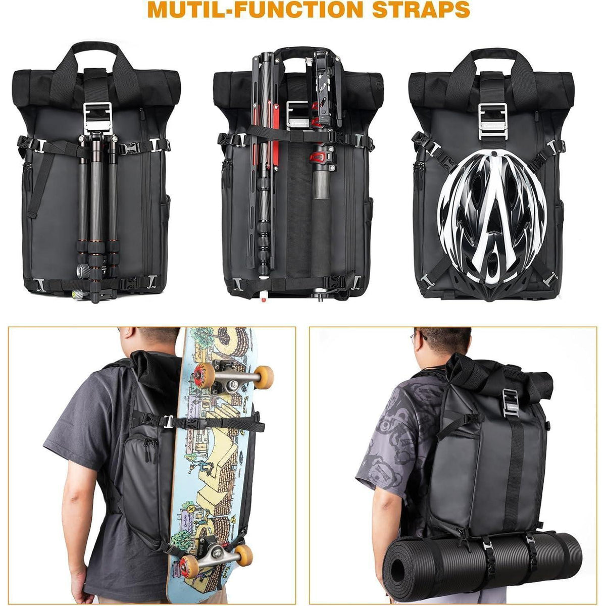 Wasserdichter Kamerarucksack mit Laptopfach & Stativhalterung