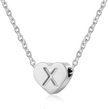 Silber Damen Halskette mit Herz Anhänger Initialschmuck