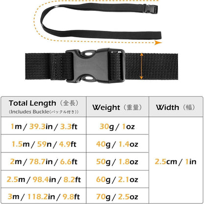 25mm Schwarzes Nylon Gurtband mit Verstellbaren Schnallen