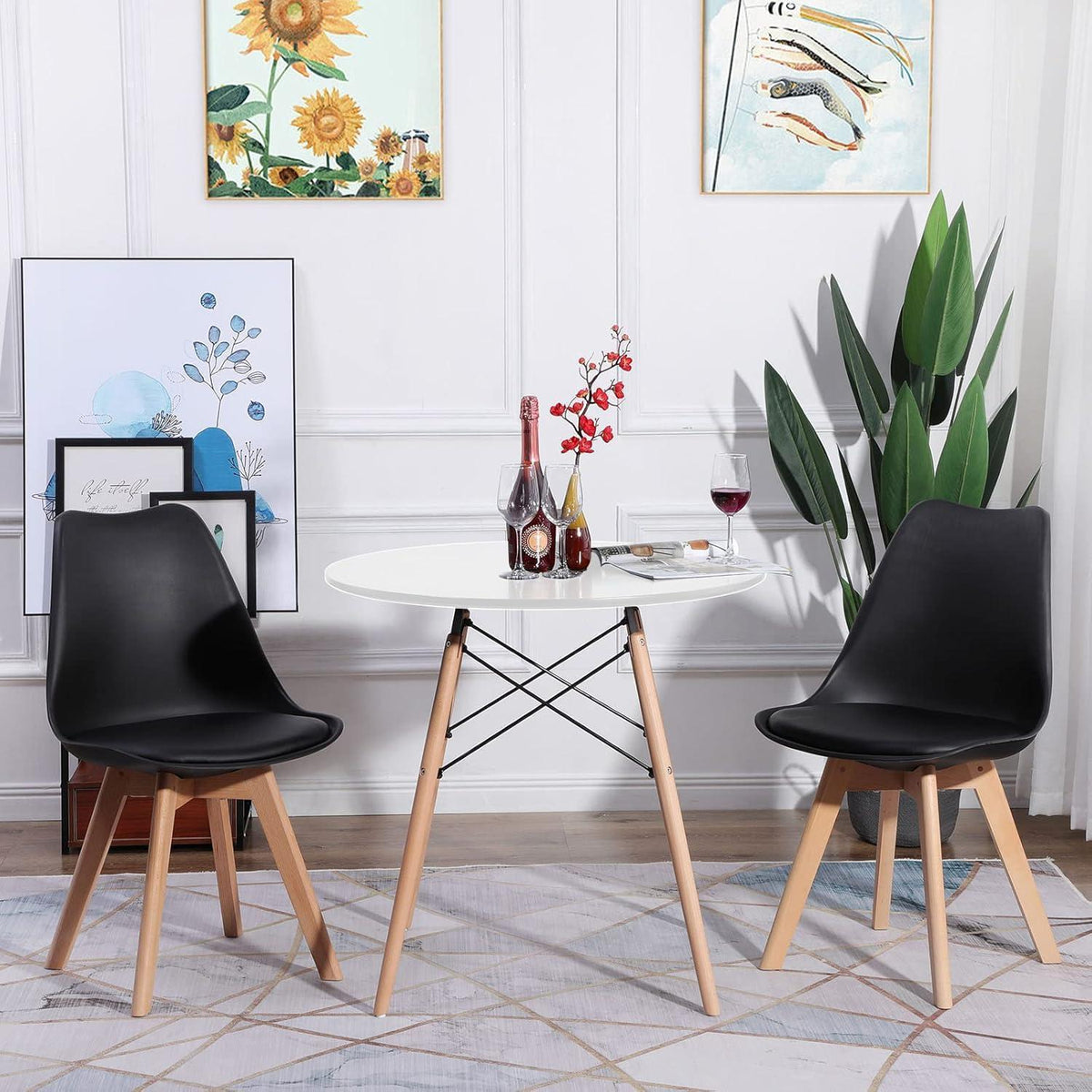 Runder Küchentisch Weiß Modern 80x80cm Skandinavisch