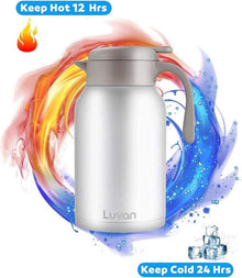 Luvan Thermoskanne 2L Edelstahl Vakuum Isoliert Kaffee Tee