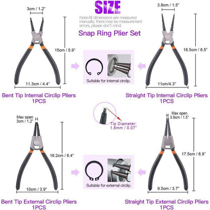 Sprengringzangen und Picks Set 8-teilig mit Haken und Zangen