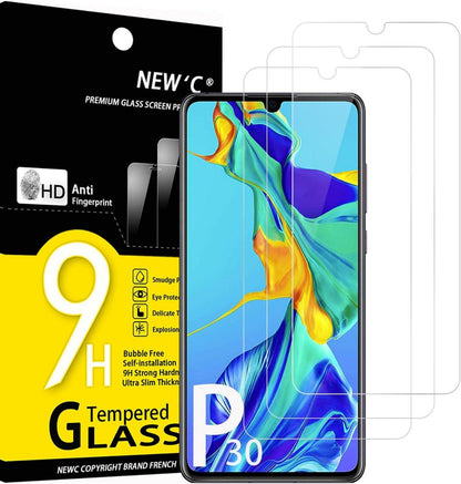 Panzer Schutz Glas Huawei P30 3er Set 9H Ultra-klar