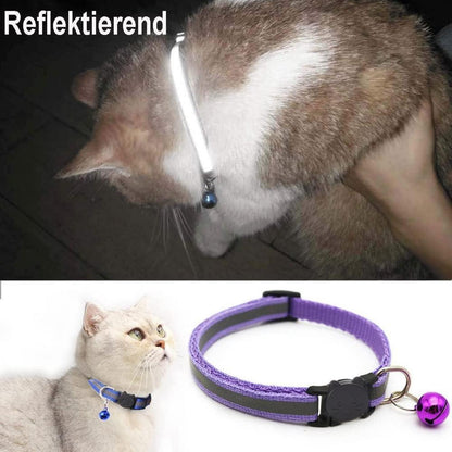 12er Pack Katzenhalsbänder Nylon Verstellbar Glöckchen