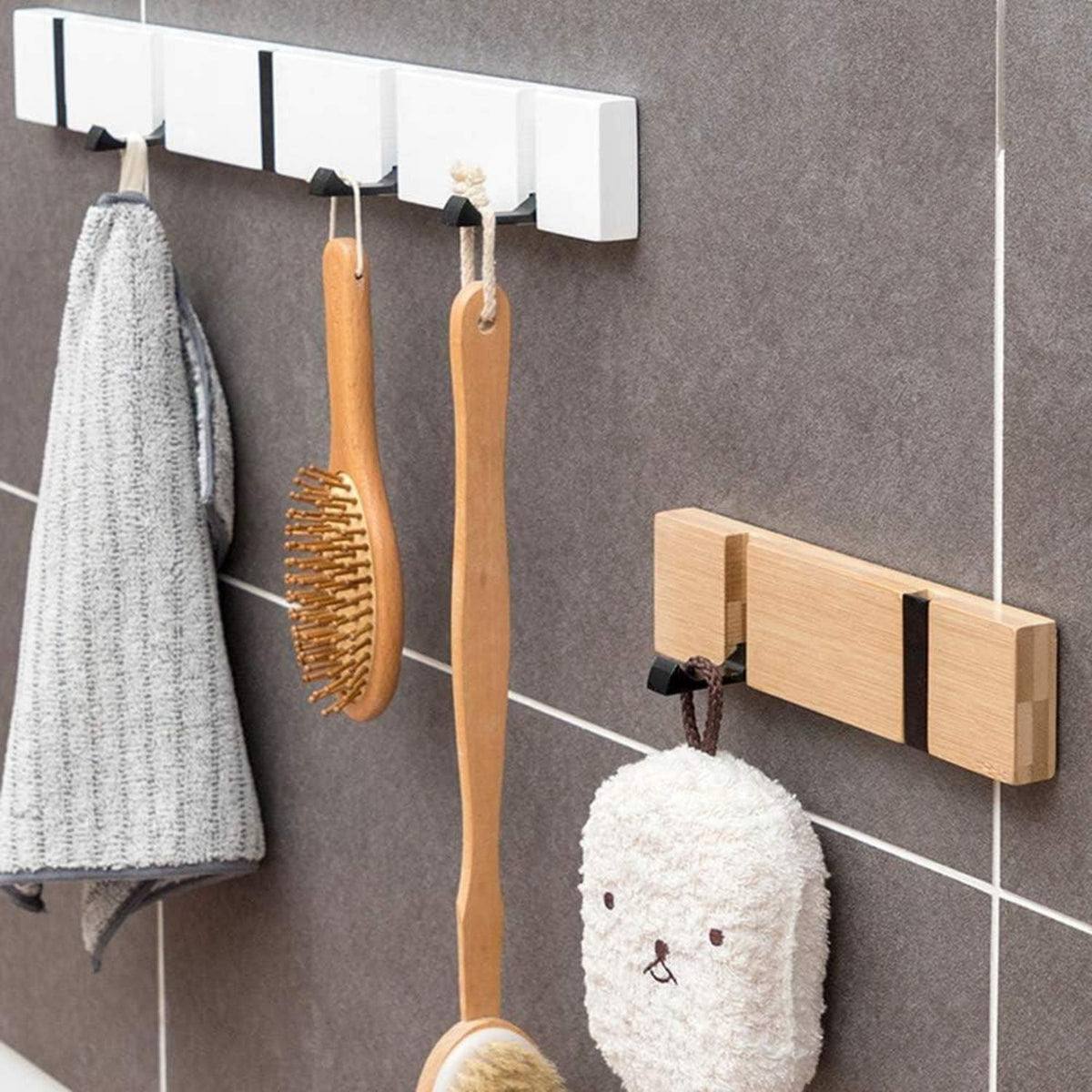 Klappbare Hakenleiste Holz 5 Faltbar Wandgarderobe