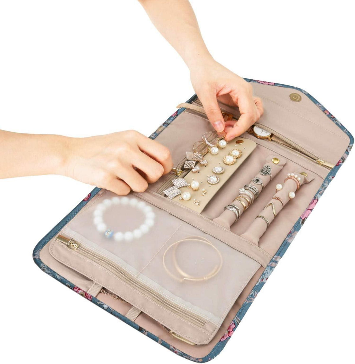 Schmuck Organizer Tasche für Ringe Ohrringe Halsketten Uhren - Reise Aufbewahrung