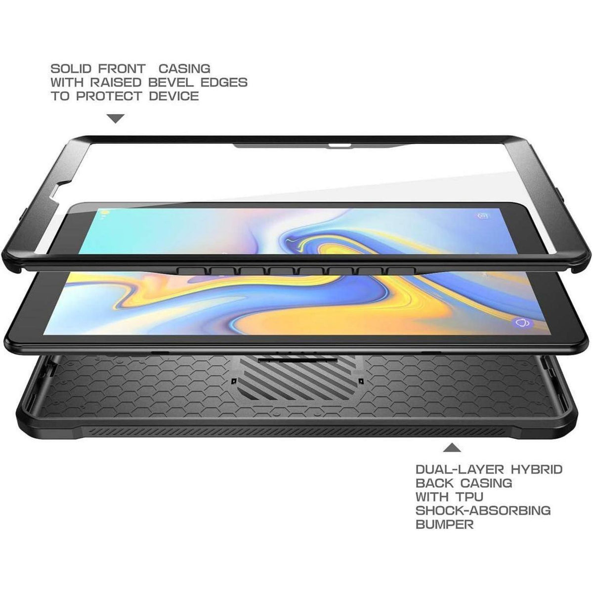 Robuste Hülle für Galaxy Tab S5e mit Displayschutz, Schwarz