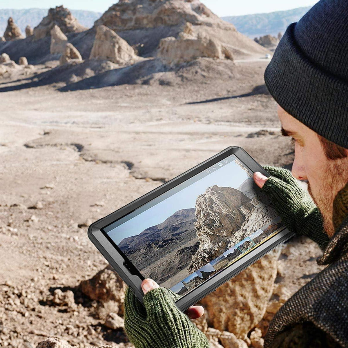 Robuste Hülle für Galaxy Tab S5e mit Displayschutz, Schwarz