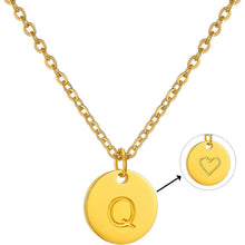 Damen Initiale Buchstaben Anhänger Edelstahl Halskette Gold