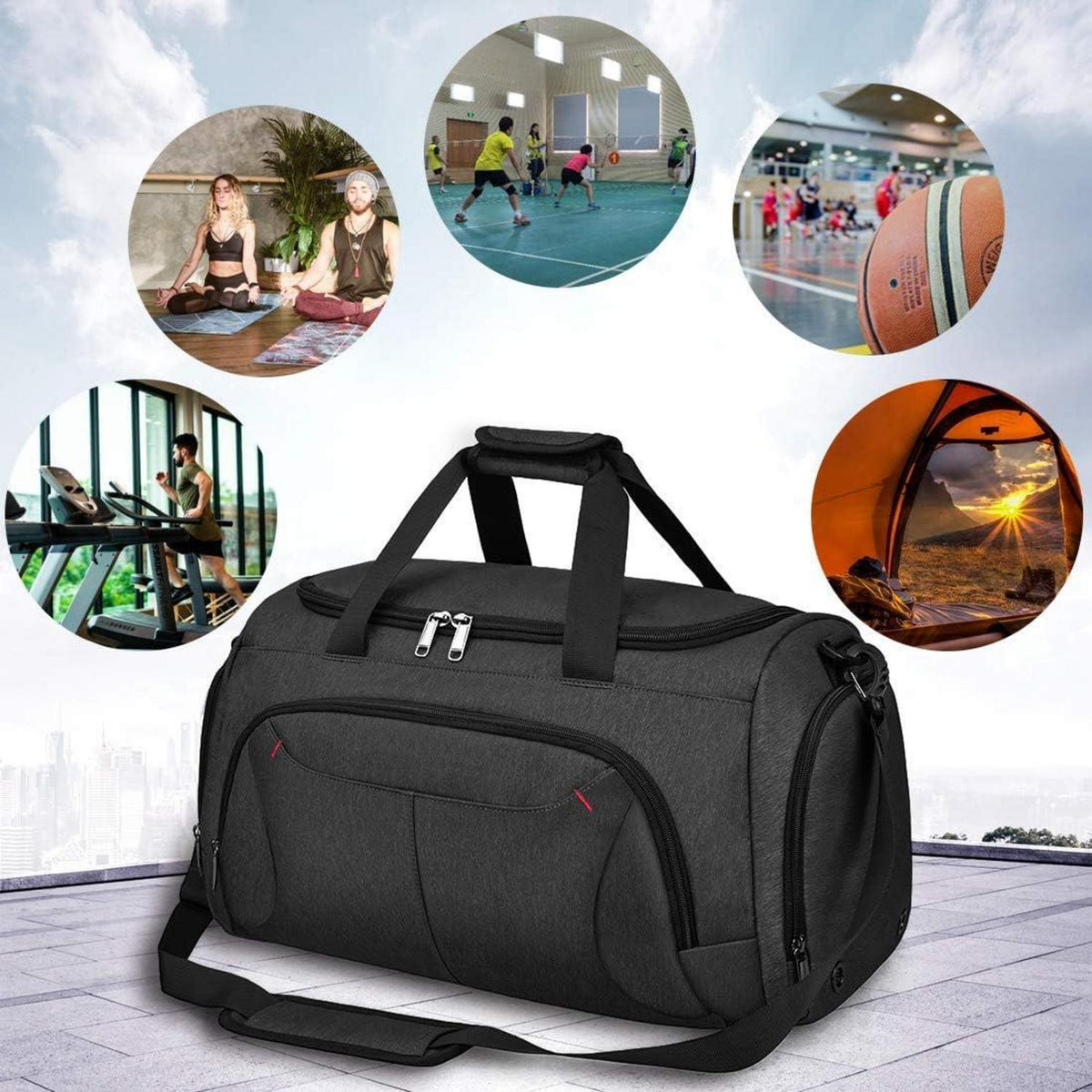 Sporttasche Herren Reisetasche Schuhfach 40l wasserdicht Weekender Fitness