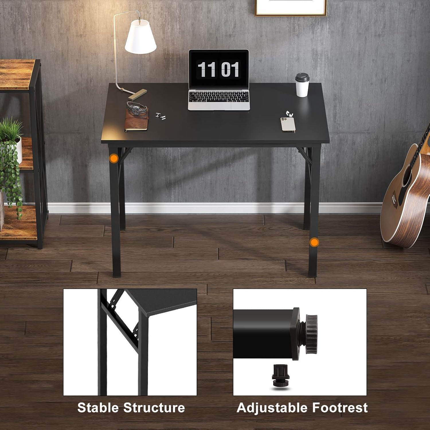 Klapptisch Computertisch 80x40x75cm Schwarz - Büro Schreibtisch Esstisch