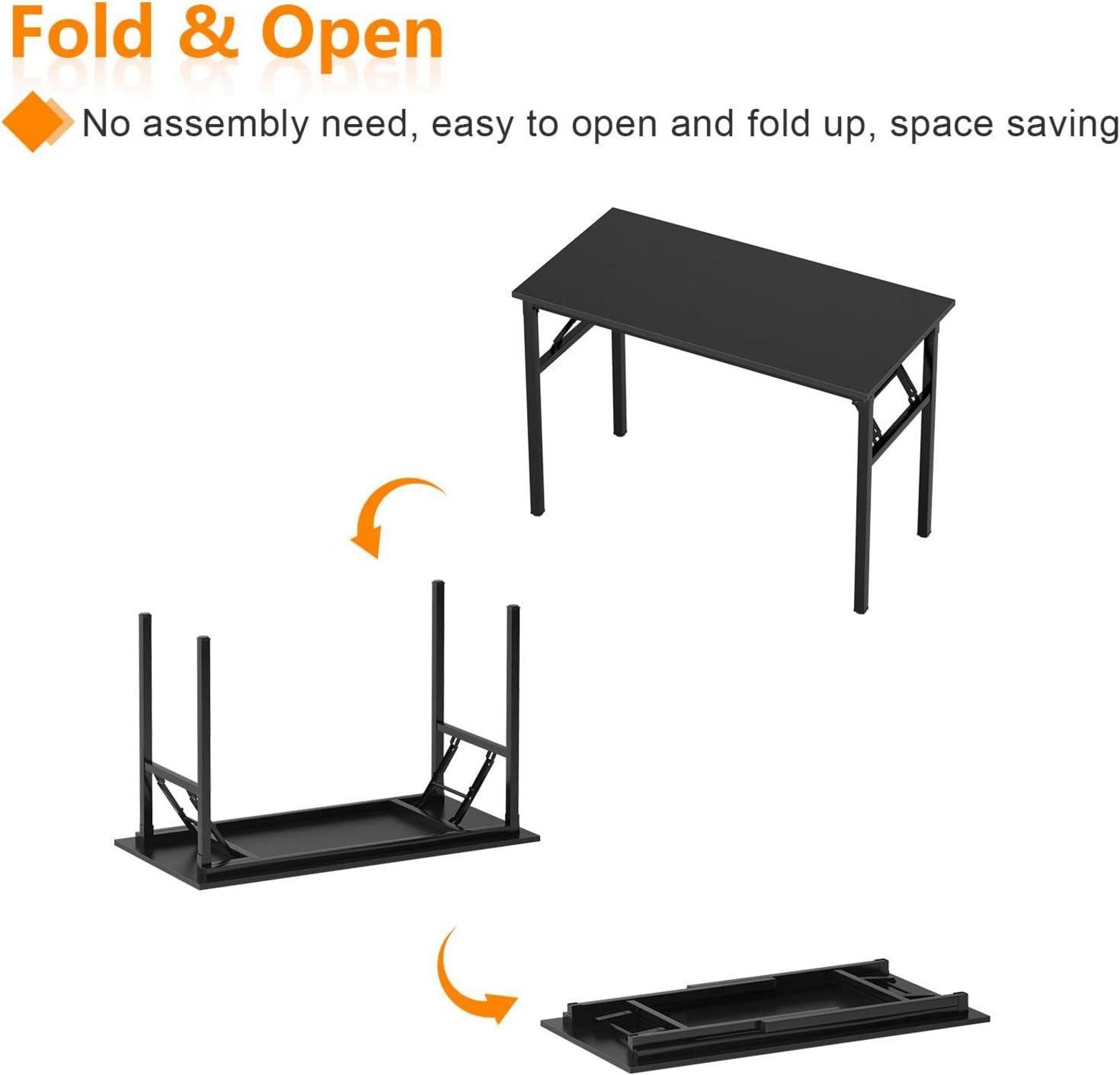 Klapptisch Computertisch 80x40x75cm Schwarz Büroarbeitsplatz Home