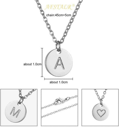 Damen Initiale Kette Buchstaben Anhänger Gold Silber Rosegold Herz