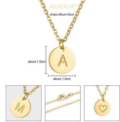 Initialen Kette Damen Buchstaben Anhänger Herz Gold Rosegold Silber