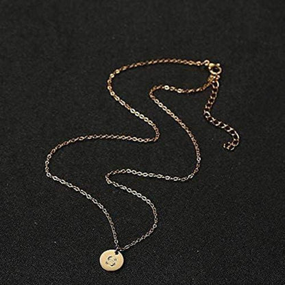 Damen Initialen Kette Buchstaben Anhänger Gold