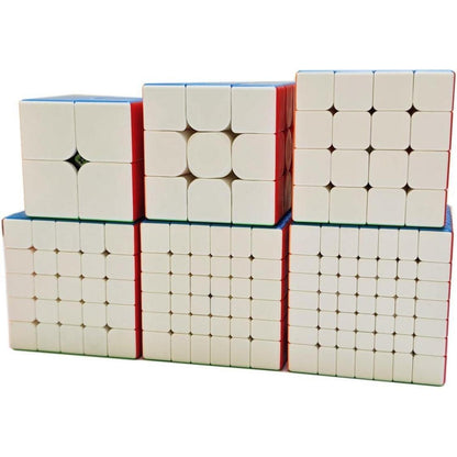 Zauberwürfel Set 6er Pack – 2x2 bis 7x7 Puzzle Cubes
