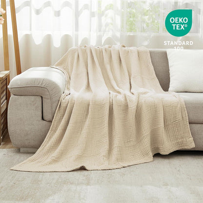 Kuscheldecke Flauschig Baumwolle Decke Vorgewaschene Atmungsaktive Tagesdecke