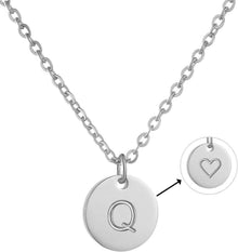 Initialen Halskette Anhänger Herzen Geburtstagsgeschenk Silber-Q