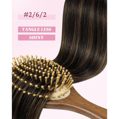 Braune Ombre Microring Extensions Echthaar 45cm