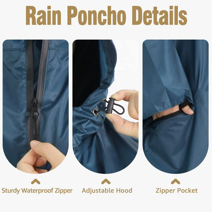 ANYOO Wasserdicht Regenponcho mit Kapuze für Radfahren und Outdoor-Aktivitäten