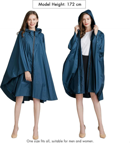 Wasserdichter Radfahren Regenponcho mit Kapuze und Portable Bag