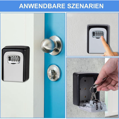 ZHEGE Schlüsseltresor mit 4-Stellige Zahlencode, Wetterfest