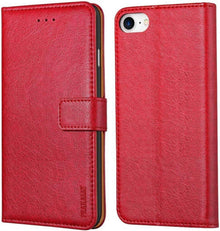 Leder Flip Case iPhone SE 2022 5G/SE 2020 Klapphülle Rot