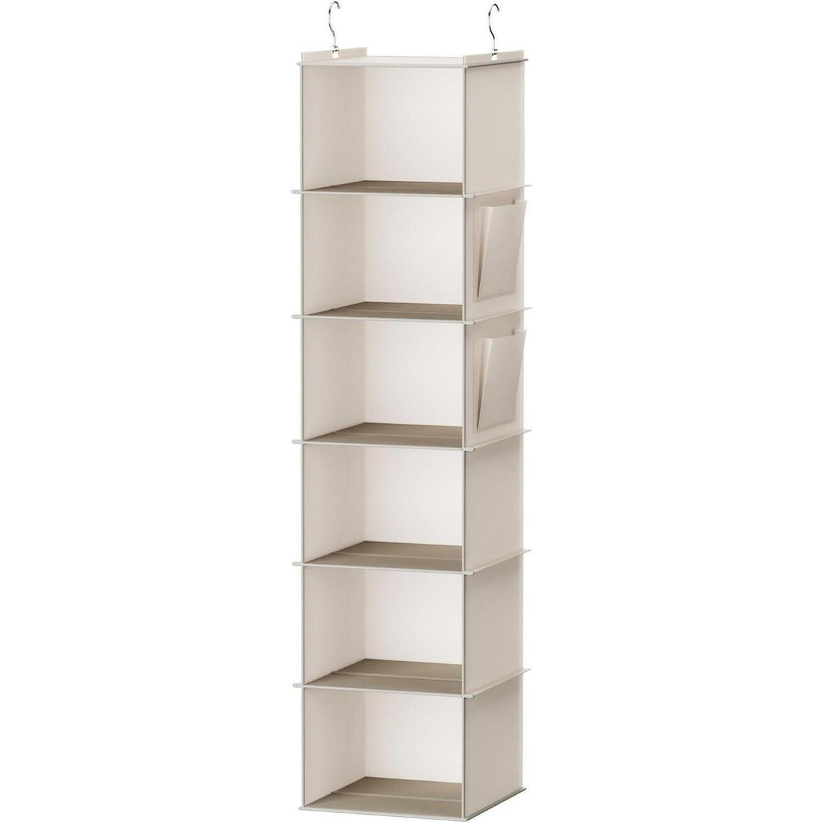 Hängeregal mit 6 Fächern und Seitenfächern, beige