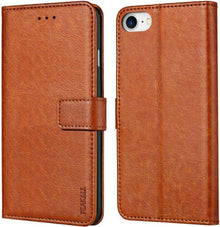 Handyhülle iPhone SE 2022 Leder Flip Case Schutzhülle Braun