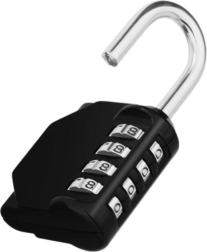 Vorhängeschloss Zahlenschloss 4 Stellig Spind Fitnessstudio Schwarz