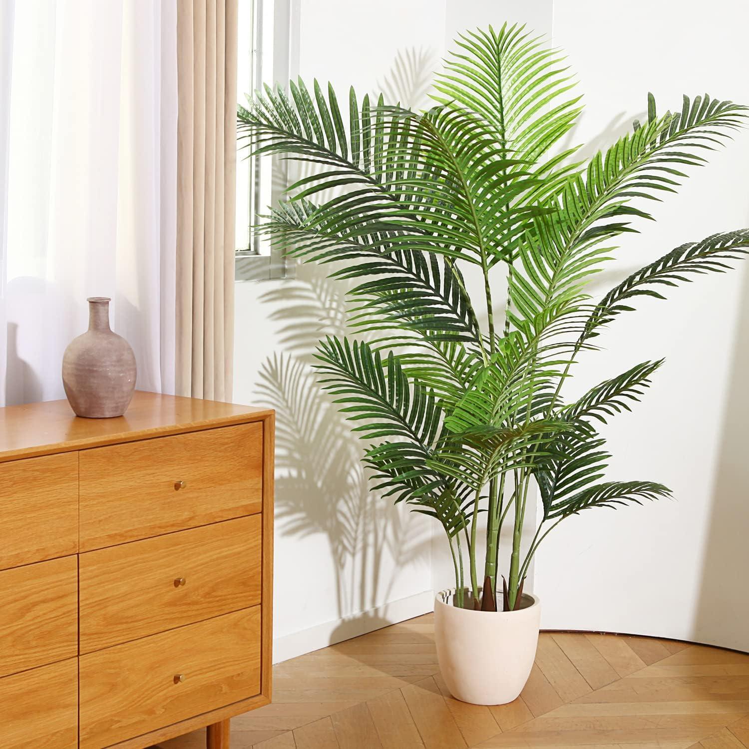 Künstliche Areca-Palme 160 cm 17 Zweige Innen Außen Modern Deko 2er Pack