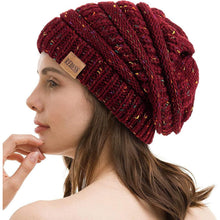 Strickmütze Oversized Zopfmuster für Damen und Herren