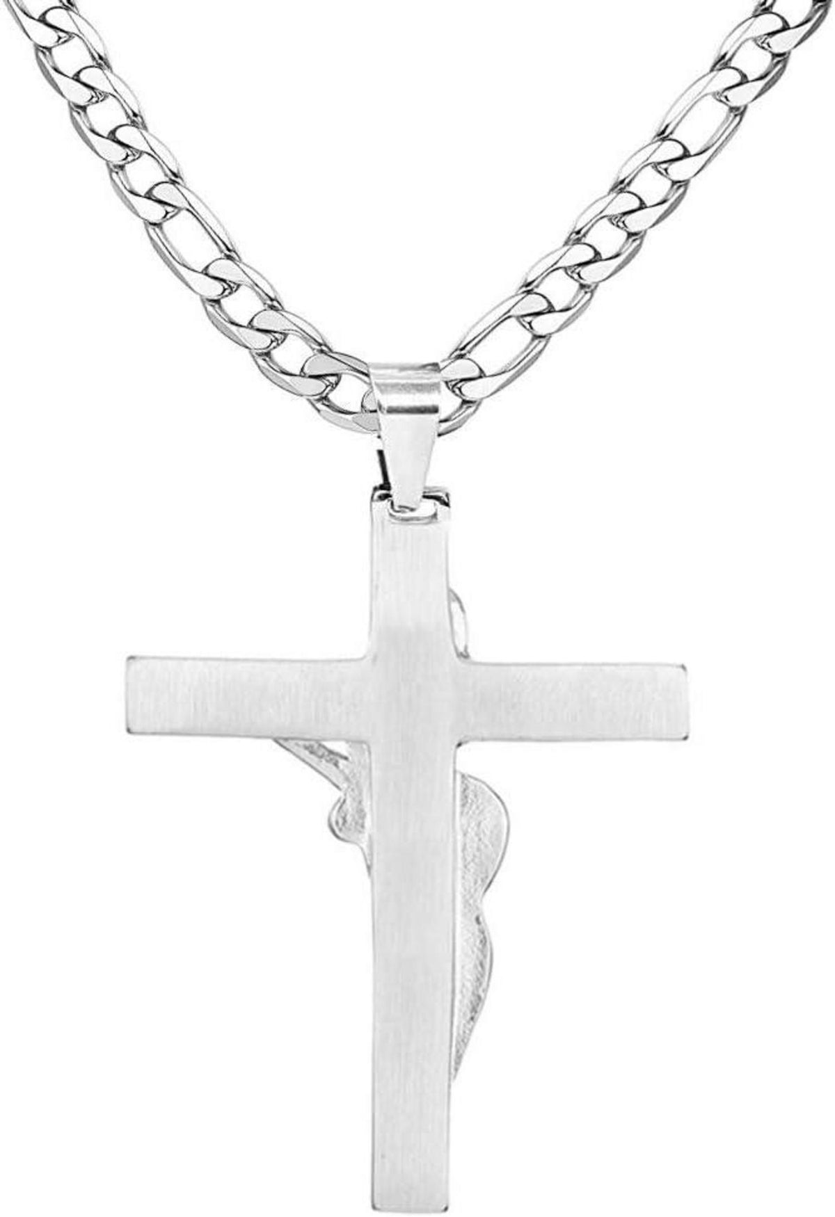 Johnny Hallyday Kreuz Anhänger Halskette Silber Metall