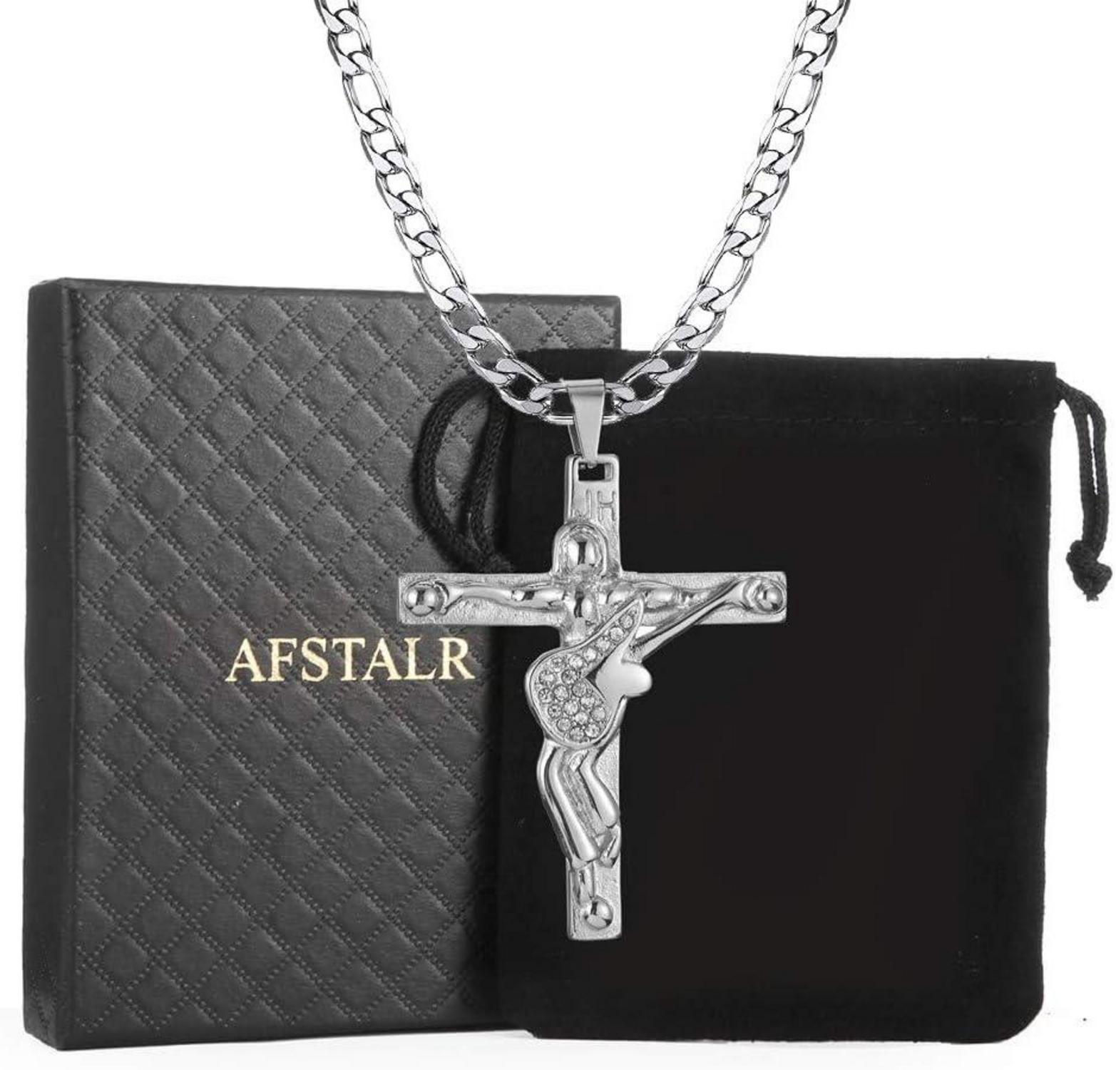 Kreuz Johnny Hallyday Anhänger Silber Metall Rocker Geschenk