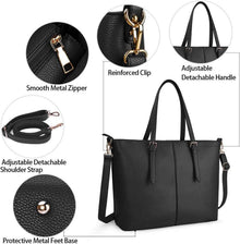 NUBILY 15,6 Zoll Laptop Damen Handtasche Elegant Leder