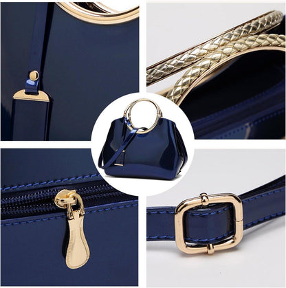 Damen Handtasche PU-Lackleder Hochzeit Abendtasche EINWEG