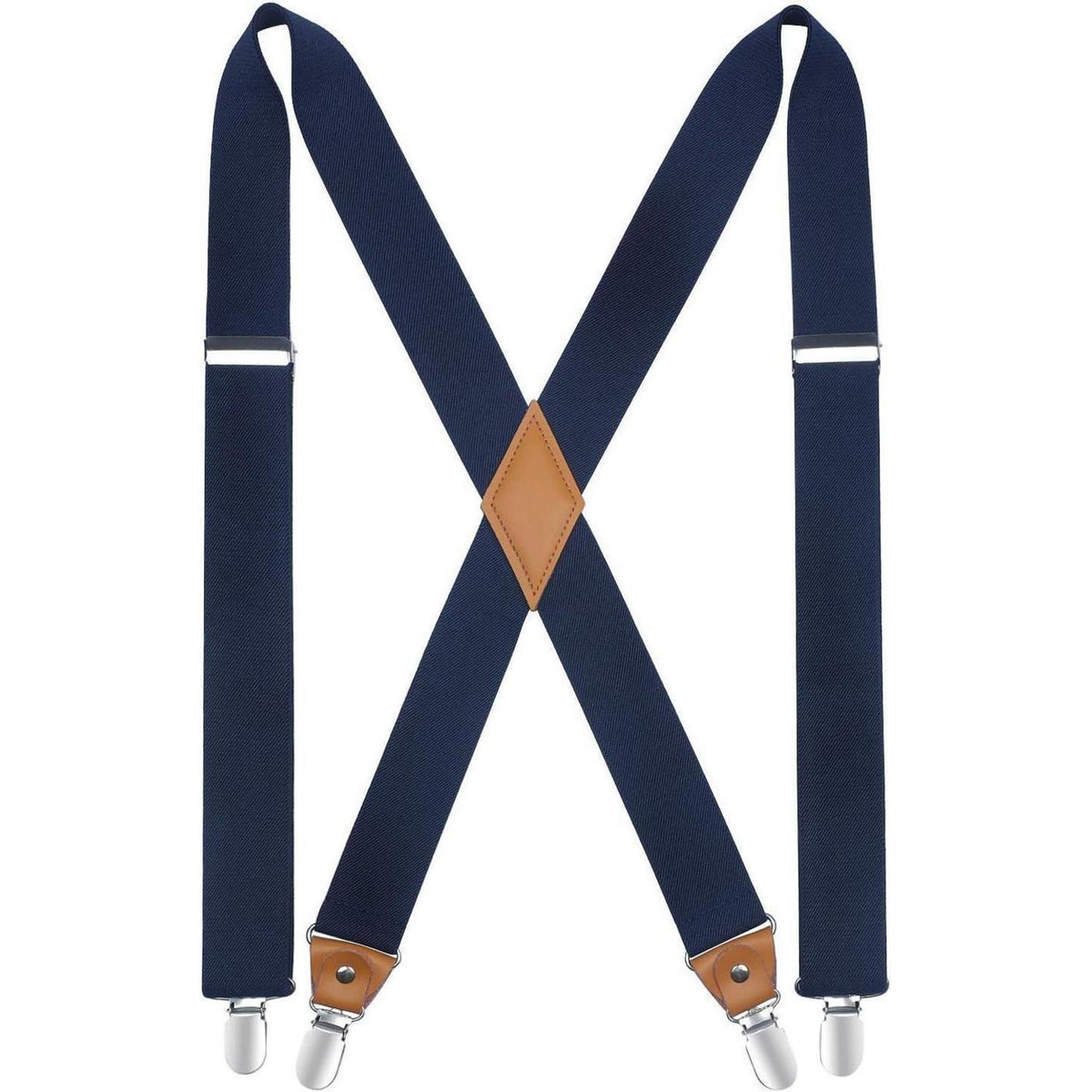 Herren Hosenträger X-Form 3,5cm mit 4 starken Metallclips, verstellbar