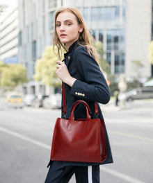 Damen Shopper Tasche PU-Leder Schulterriemen Handtasche
