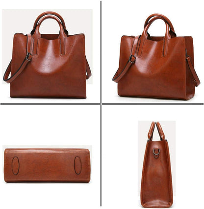 Coolives Damen PU-Leder Shopper Umhängetasche Quadrat Handtasche EINWEG