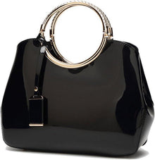 Damen Handtasche PU-Lackleder Henkeltasche Hochzeit Abendtasche