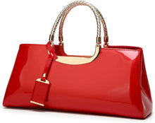 Damen PU-Lackleder Henkeltasche Abendtasche Umhängetasche