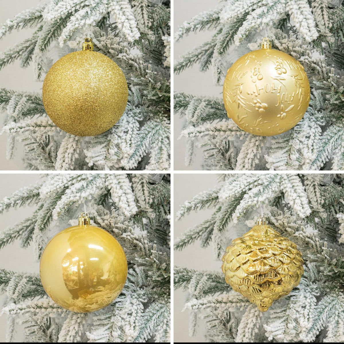 16 Goldene Weihnachtskugeln 10cm – Set für Weihnachtsbaum 2026