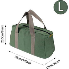 Grüne Werkzeugtasche 14-Zoll mit weit geöffnetem