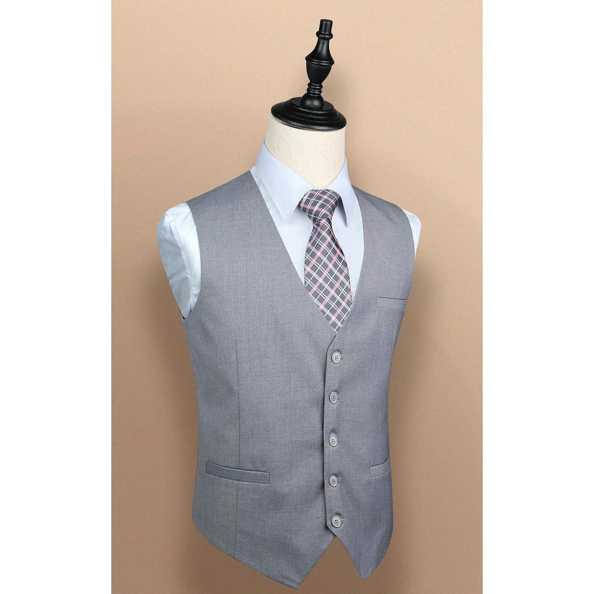 Herren Weste Baumwolle Hellgrau 3XL