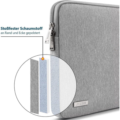 TECOOL Laptoptasche 15,6 Zoll wasserdicht grau für HP Dell