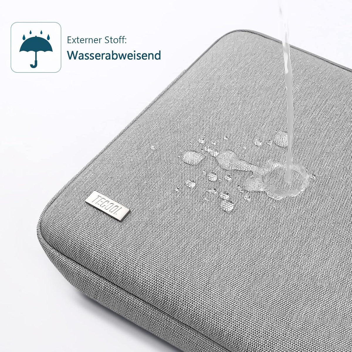 Laptoptasche 15,6 Zoll wasserdicht Notebook Hülle Schutzhülle Grau