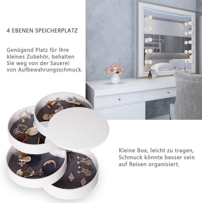 Schmuckaufbewahrung Organizer 4 Ebenen Drehbar Weiß 10cm-Rund