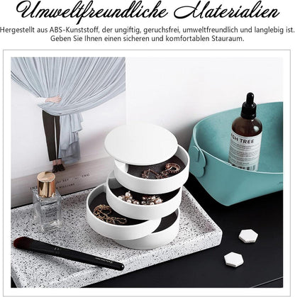 INMORVEN Schmuckaufbewahrung Organizer 4 Ebenen Drehbar