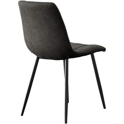 Esszimmerstühle Set 2 Grau – Bequeme Lounge Stühle mit Metallbeinen